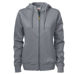 Printer Womens/Ladies Overhead Full Zip Hoodie / Steel Grey